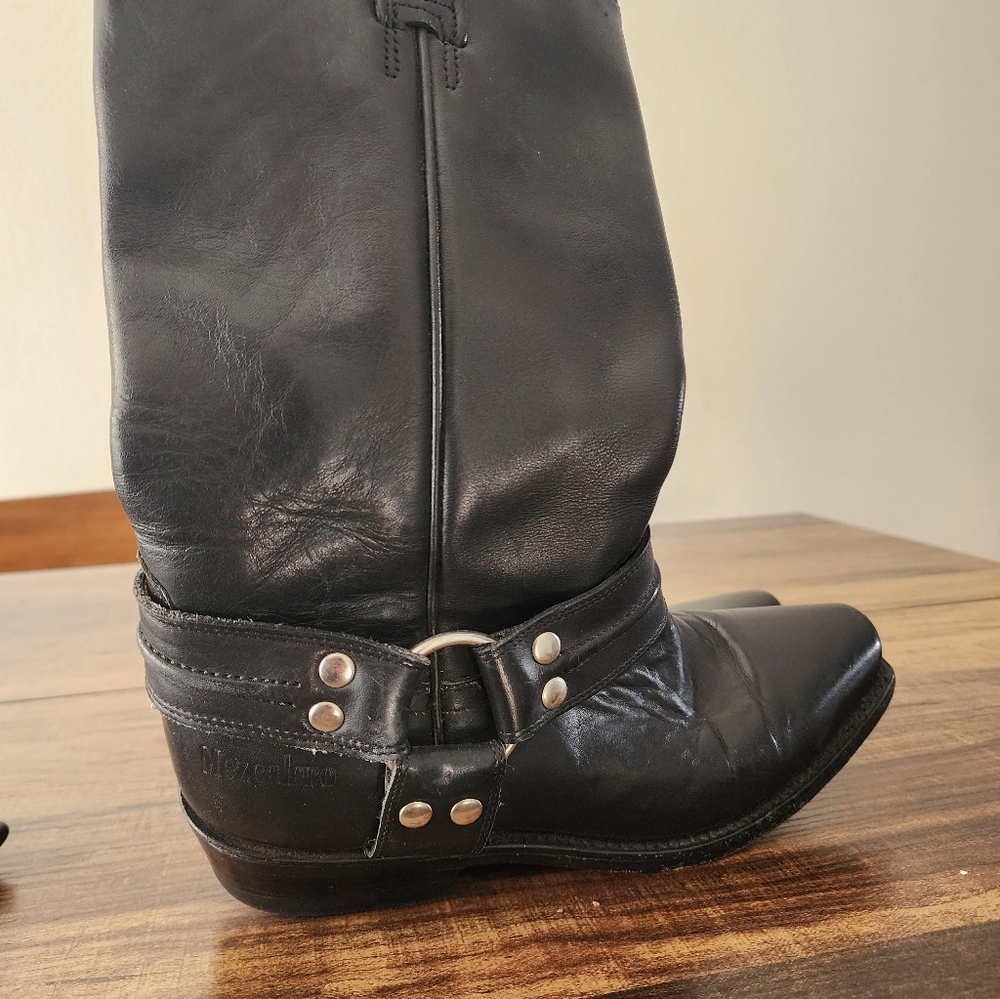 Mezcalero Black Boots Cowgirl Sz 38 8 Leather - Picture 2 of 6